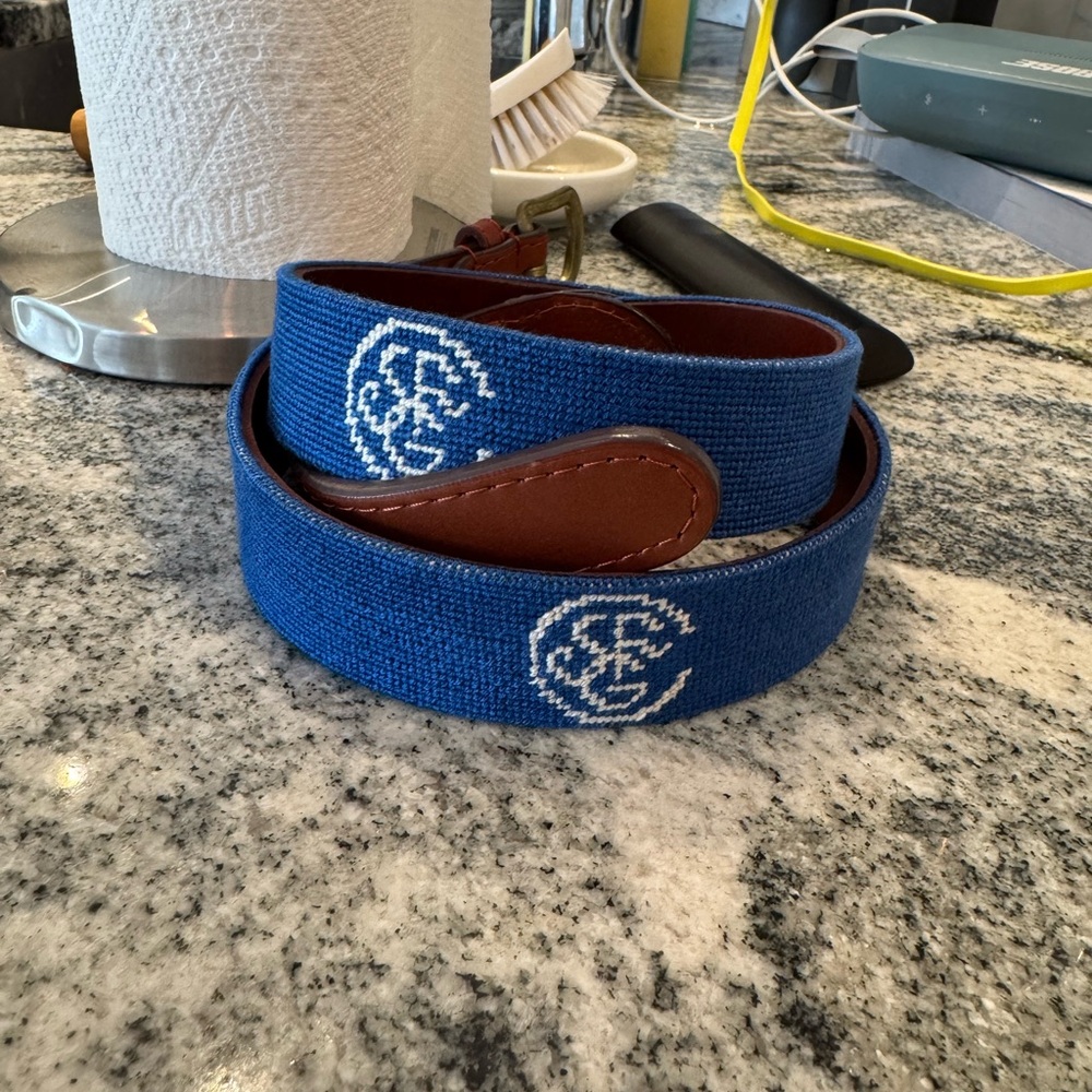 San Francisco Golf Club Smathers and Branson Golf Belt Needlepoint
